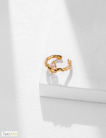 Minimalistischer offener Ring mit Zirkon - Jewelry & Accessories - Rings