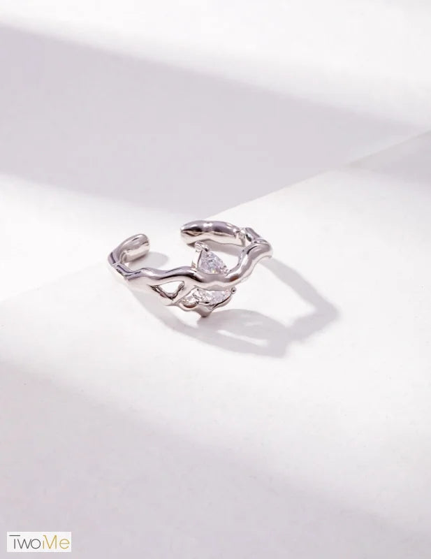 Minimalistischer offener Ring mit Zirkon - Jewelry & Accessories - Rings