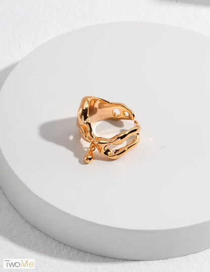 Minimalistischer unregelmäßiger Ring mit Teardrop-Anhänger - Jewelry & Accessories - Rings