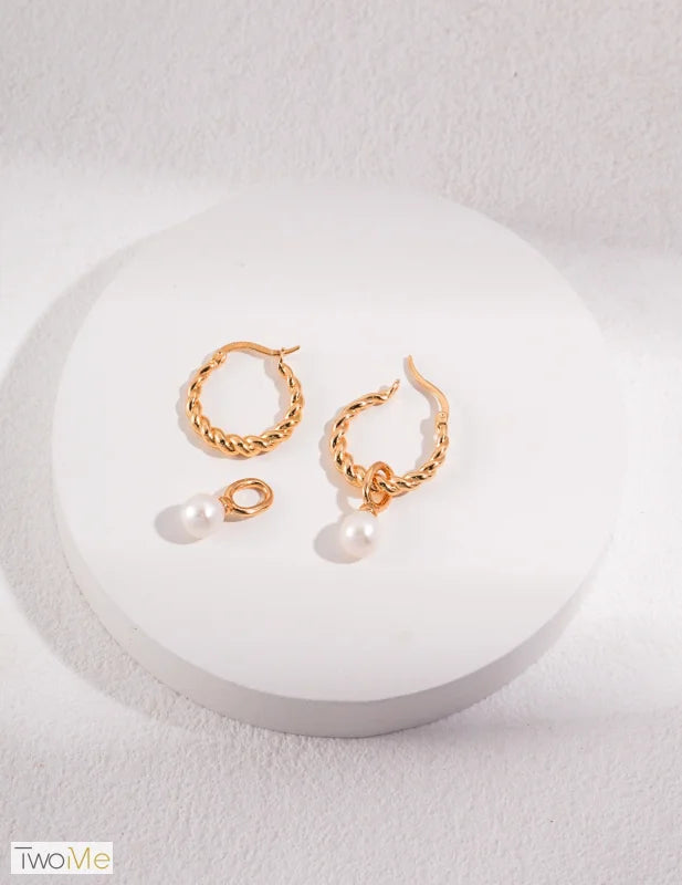 Ohrringe mit französischen gedrehten Perlen - Jewelry & Accessories - Earrings - Hoop Earrings