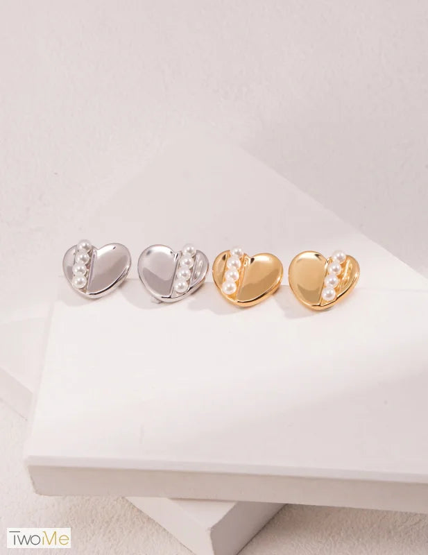 Ohrringe im Herzform mit Perlen - Jewelry & Accessories - Earrings - Stud Earrings