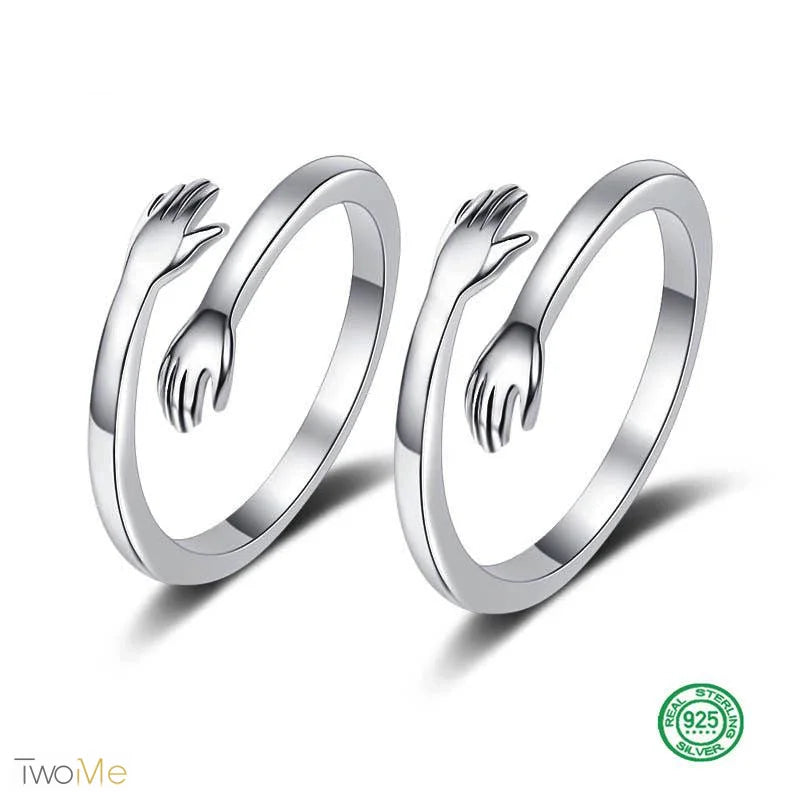 TwoMe Umarmung Ring S925 Sterling Silber - Damen + Herren Ring / S925 Sterling Silber - Jewelry & Accessories - Rings